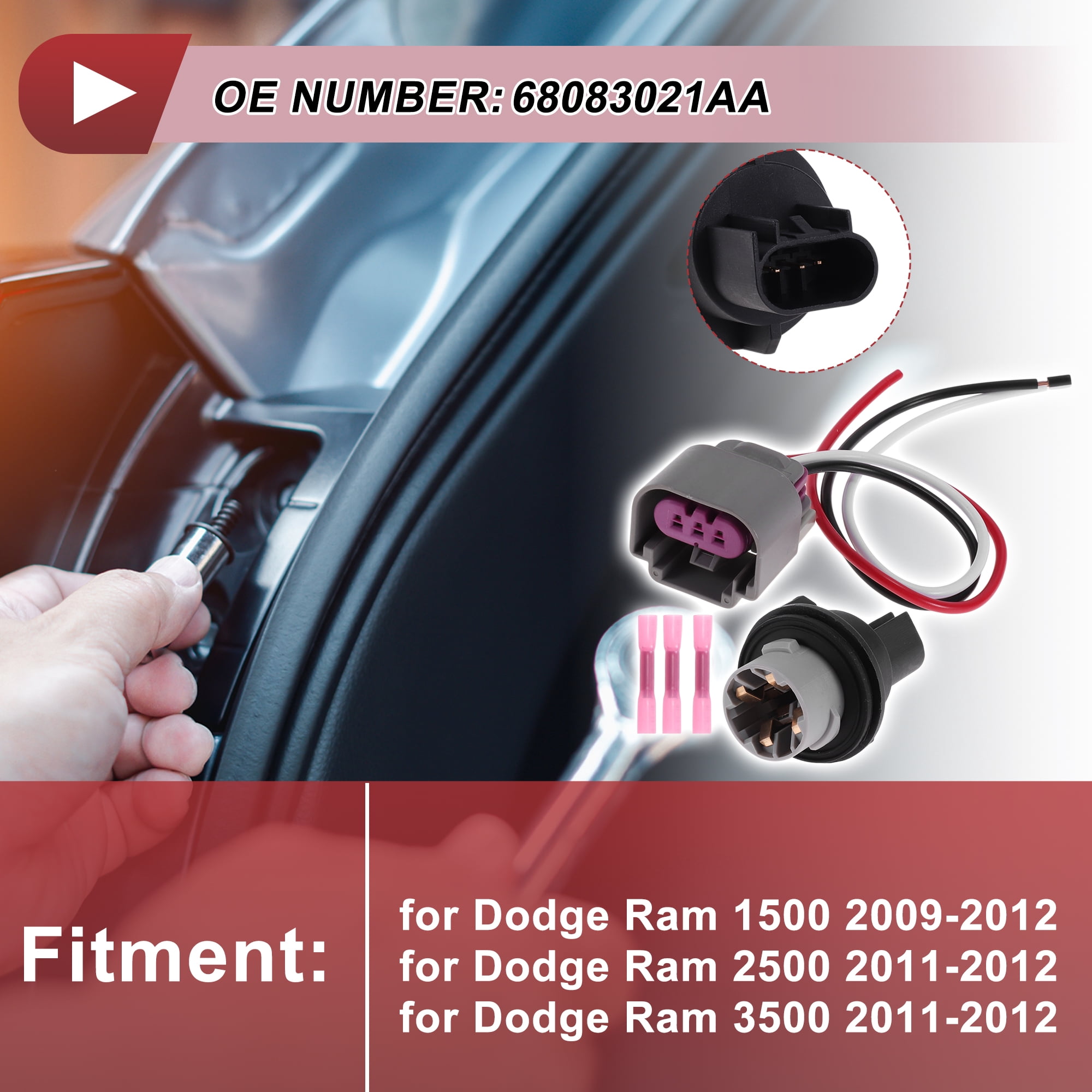 Unique Bargains Turn Signal Light Socket Wiring for Dodge for Ram 1500 09-12