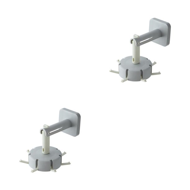 Injueey Gancho de pesaje de gran tamaño portátil giratorio de 360 ° sin perforaciones, utensilios de cocina, pegatinas impermeables gris 2Conjunto