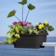thumbnail image 4 of Bloem 24" Plastic Deck Rail Planter, 9" H x 24" L x 12" W, Fits Rail Sizes between 4.75 to 5.75" Wide, Black, 2-Pack, 4 of 8