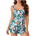 thumbnail image 2 of Uootdi Summer Sets for Women Jungle Floral Pattern Sleeveless Cami Blouse Drawstring Waist Casual Shorts Travel Loungewear Sets, 2 of 6