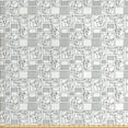 thumbnail image 1 of Hipster Fabric by the Yard, Monochrome Contemporary Geometrical Hand Drawn Square Motifs, Upholstery Fabric for Dining Chairs Home Decor Accents, Charcoal Grey and White by Ambesonne, 1 of 4