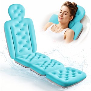 VOXOR Luxury Bath Pillow Solid Print Spa Relaxation Polyester Blend Bath Pillows Ergonomic