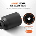 thumbnail image 4 of VEVOR Axle Nut Impact Socket Set 3/4" Deep Drive 6-Point 8PCS SAE Spindle Socket, 4 of 8