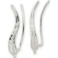 thumbnail image 2 of Sterling Silver Polished Wavy Leaf Dangle Earrings (23.18 X 4.25) Made In Thailand qe16107, 2 of 5