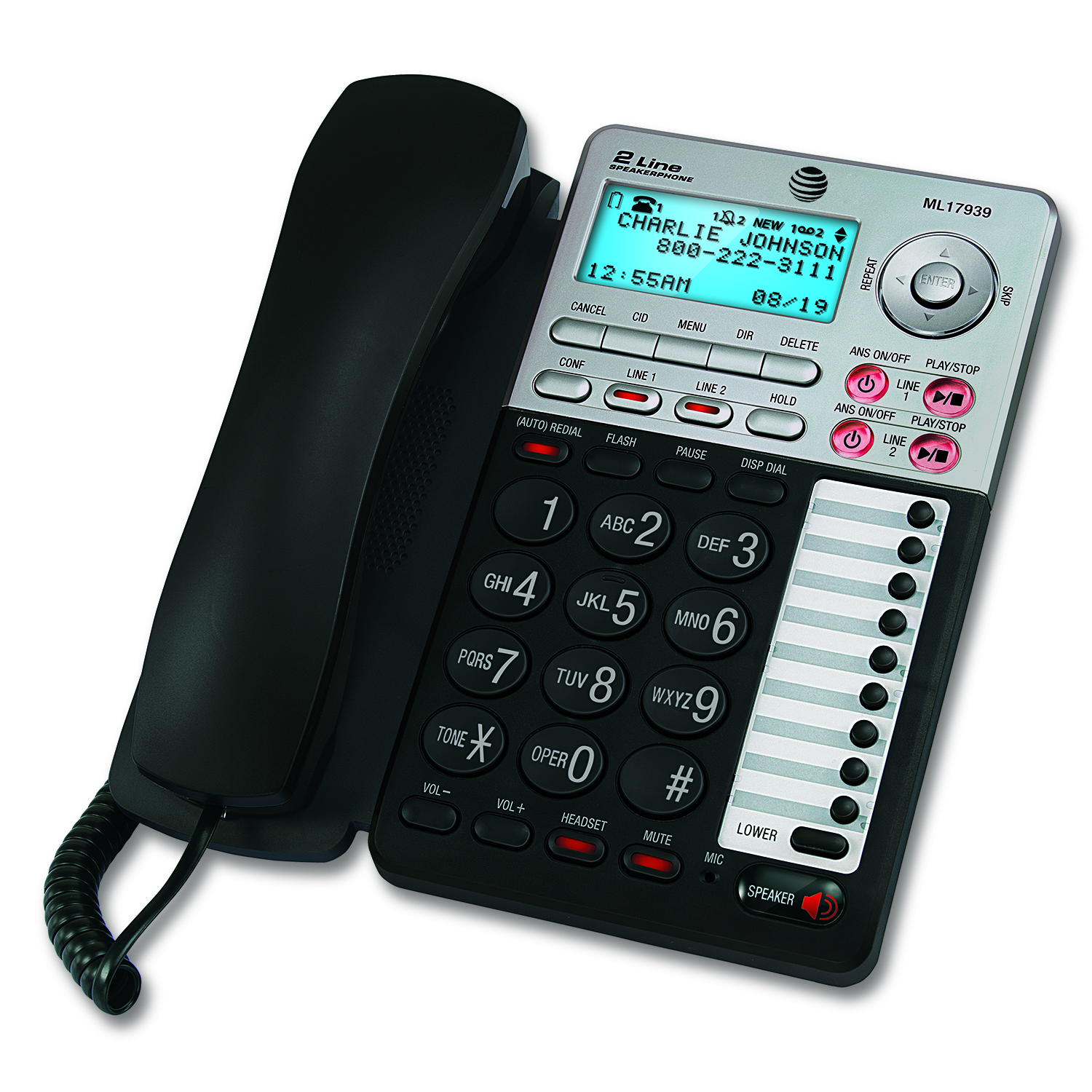 AT&T ML17939 2-Line Speakerphone with Caller ID and Digital Answering System - image 2 of 5