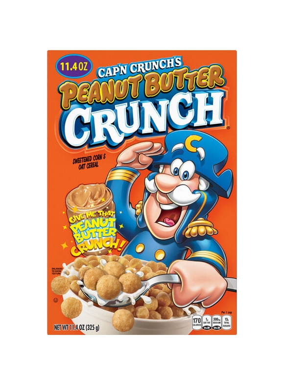 Cap'n Crunch Sweetened Corn & Oat Cereal Peanut Butter Crunch 11.4 Oz