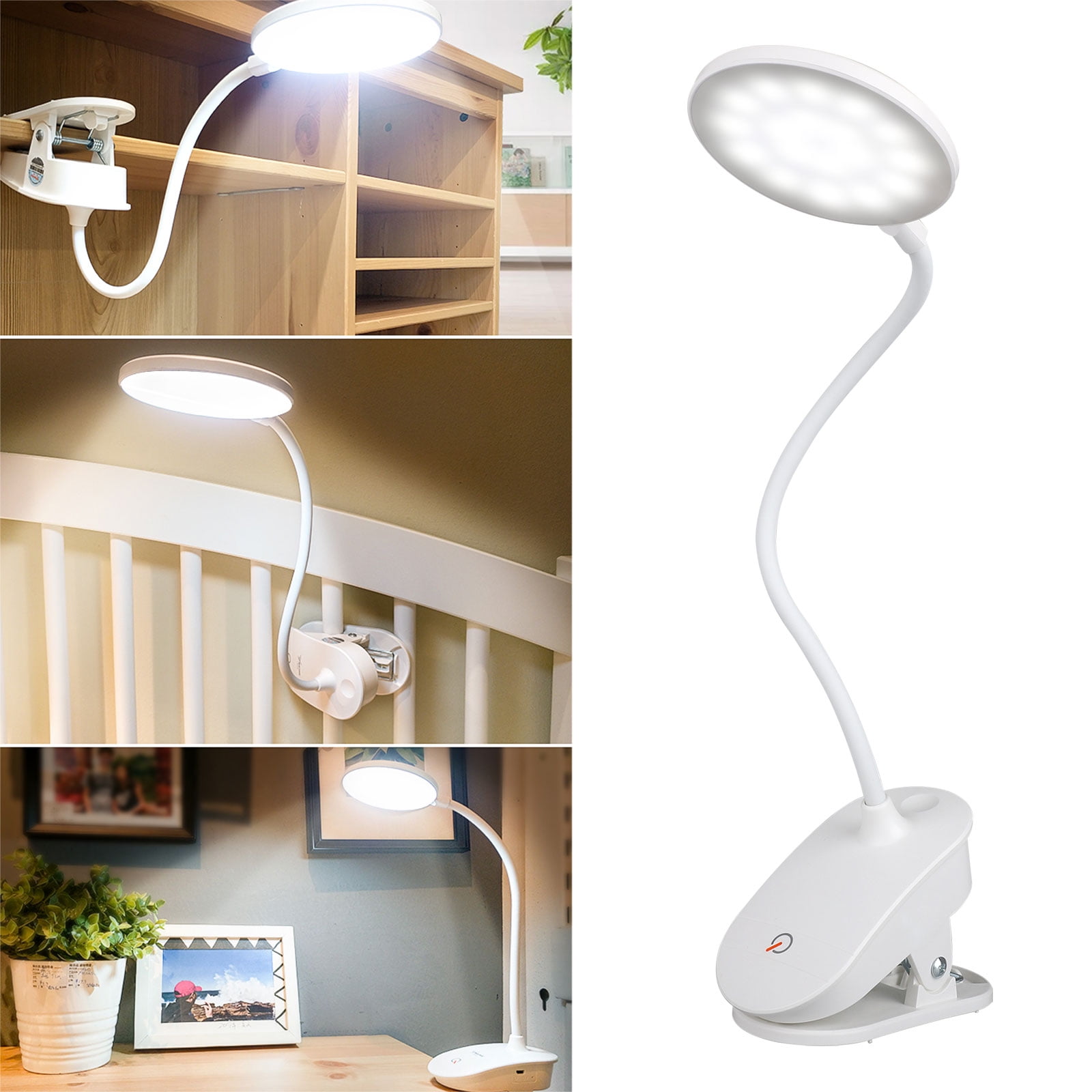 Led Desk Reading Lamp Tsv Eye Caring Clamp Table Lamps Dimmable Office With 3 Brightness Touch Control Clip On Light For