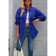 thumbnail image 2 of Solid Color Distressed Jacket, Blue, Large, 2 of 5