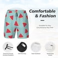 thumbnail image 4 of Kdxio Watermelon Print Men's Swim Trunks with Compression Liner 7 Inch Inseam Quick Dry Swim Shorts, 4 of 7