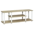 thumbnail image 2 of Furinno Turn-N-Tube No Tool 3-Tier Entertainment TV Stands, Oak/White, 2 of 6