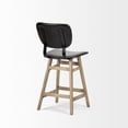 thumbnail image 5 of Mercana Haden Black Upholstered Seat Brown Wood Frame Stool 68124, 5 of 7