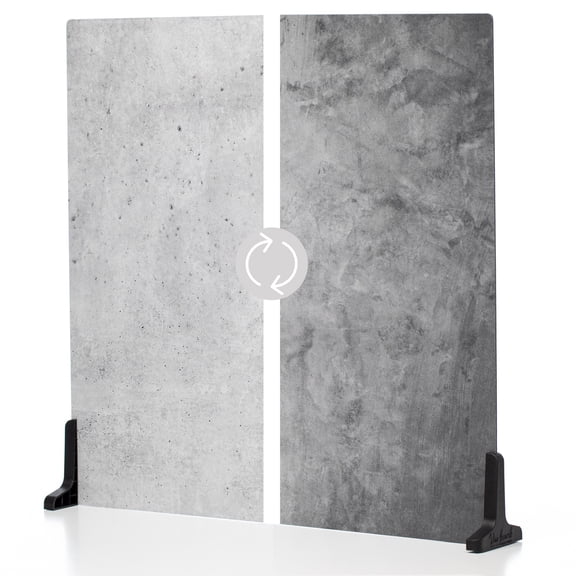 V-FLAT WORLD Duo Board - 24x24" Double Sided Surface Board, Iced Concrete/Midnight Cement