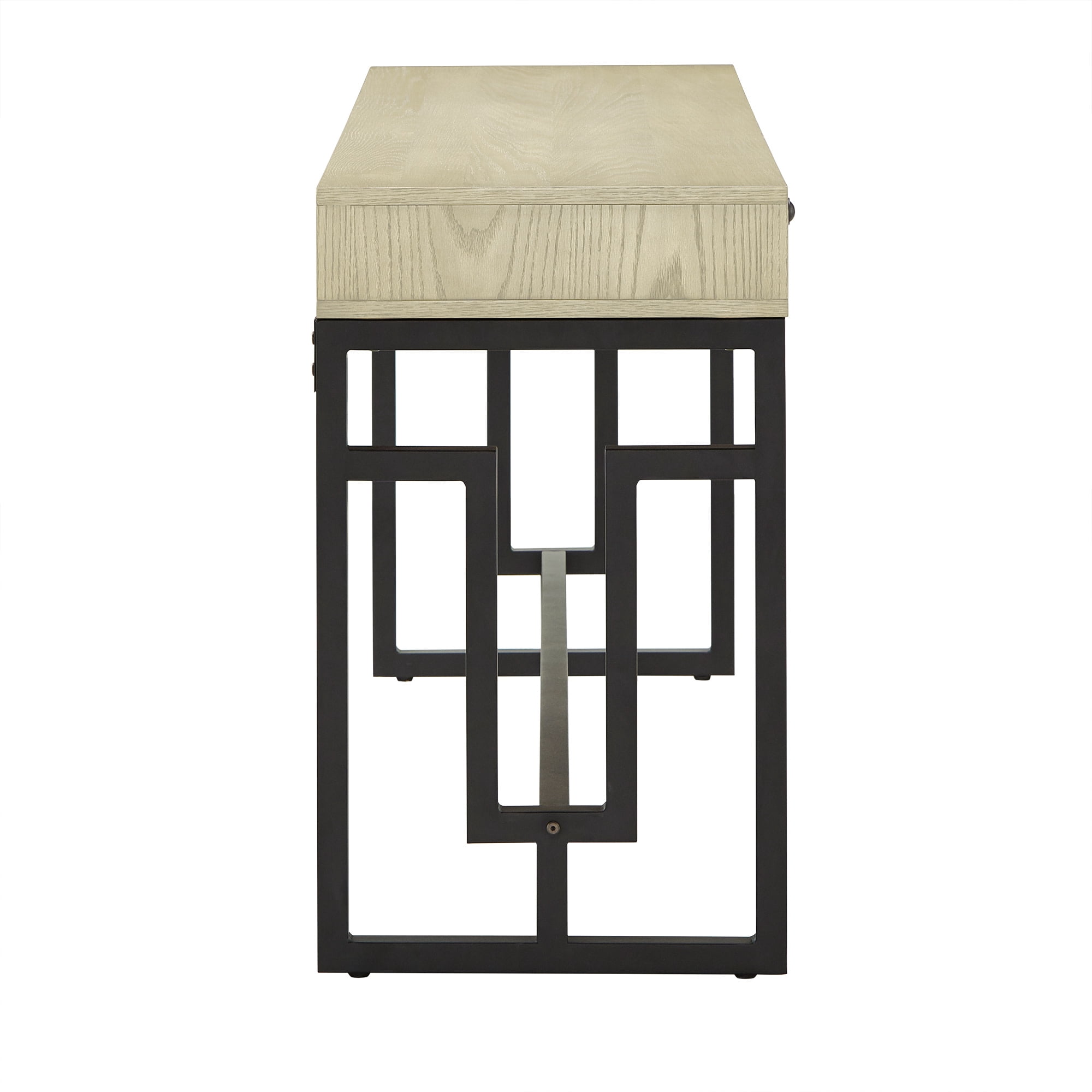Weston Home Ivo 2-Drawer Desk with Power Outlet, Ivory White