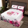 thumbnail image 2 of Erosebridal Letter Initial Coverlet Set King,Monogrammed Personalized Bedding Set,Flower Decor,Ultra Soft,3 Pieces, 2 of 5