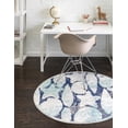 thumbnail image 1 of Rugs.com Ariel Collection Rug – 4 Ft Round Blue Medium Rug Perfect For Kitchens, Dining Rooms, 1 of 8
