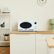Nostalgia 0.9 cu ft Retro Microwave Oven, 800W Countertop Microwave Oven with Digital Clock, White