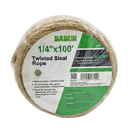

Baron Baron 53802 Twisted Sisal Utility Rope 1/4 Inch x 100 Feet