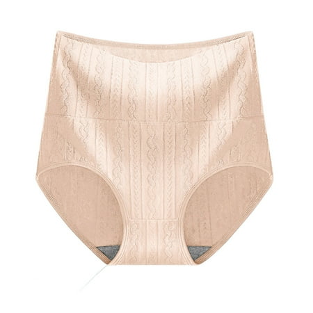 

DORKASM Women s High Waist Briefs Comfort Soft Panties Breathable Seamless Underwear Beige L