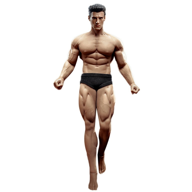 1/12 16.3cm Europe and America Male Seamless Body Action Figure Muscle  Model with Head Sculpt - Strong Version TM02A 