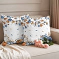 thumbnail image 2 of Navy Blue Pumpkin Fall Outdoor Waterproof Pillow Covers, Thanksgiving Maple Leaves Branches Decorative Square Throw Pillowcase Sofa Cushion Sham for Patio/Couch/Chair, 16"x16" 2 Pack, 2 of 8