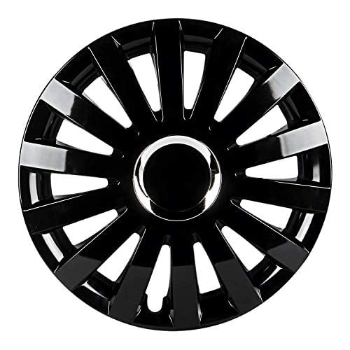 TuningPros WSC-616B15 Hubcaps Wheel Skin Cover 15-Inches Matte Black Set of 4
