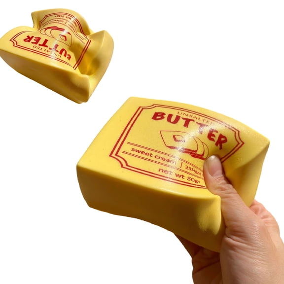 Harliver Squish Butter, Slow Rebound Cute Butter Squeeze Stress Balls, 5.7x1.6 inch Stress Relief Sensory for Adults Gifts