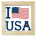 thumbnail image 1 of I Love USA America Flag Culture Square Picture Frame Wall Tabletop Display, 1 of 3