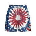 thumbnail image 4 of CFLVAEK 4th of July Shorts for Women Red White and Blue Tie Dye Patriotic Shorts Summer Casual Drawstring High Waisted Shorts with Pockets Vacation Beach Trendy Shorts XXL, 4 of 5