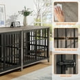 thumbnail image 6 of Laintene Large Dog Crate Furniture, Wooden Dog Kennel with Removable Divider, TV Stand Dog Cage with Dog Bowls, Indoor Pet House, Gray, 6 of 7
