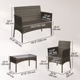 thumbnail image 3 of Outsunny 4 Pieces Wicker Patio Furniture Set with Loveseat 2 Chairs Beige, 3 of 10