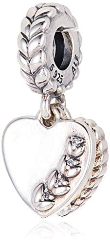 Pandora Heart seeds dangle in sterling silver with 5 micro bead