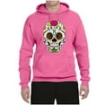 thumbnail image 2 of Wild Bobby Day Of The Dead Sugar Skull Pop Culture Unisex Graphic Hoodie Sweatshirt, Neon Pink, Large, 2 of 5