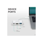 Plugable USB C to HDMI Multiport Adapter, 3-in-1 USB C Hub with 4K HDMI Output, USB 3.0 and USB-C Charging Port