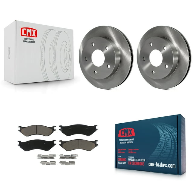 CMX Front Disc Brake Rotors and Ceramic Pads Kit for Car 2000-2001 Dodge Ram 1500 RWD K8C-100091
