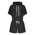 thumbnail image 5 of CHUMUD Women's Summer 2 Piece Shorts Sets Oversized Hooded Tops Short Sleeve Travel Outfits Fashion Matching Clothing Outfits, 5 of 8