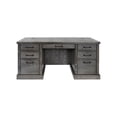 thumbnail image 4 of Rustic Double Pedestal Desk Wood Office Table Fully Assembled Gray, 4 of 11