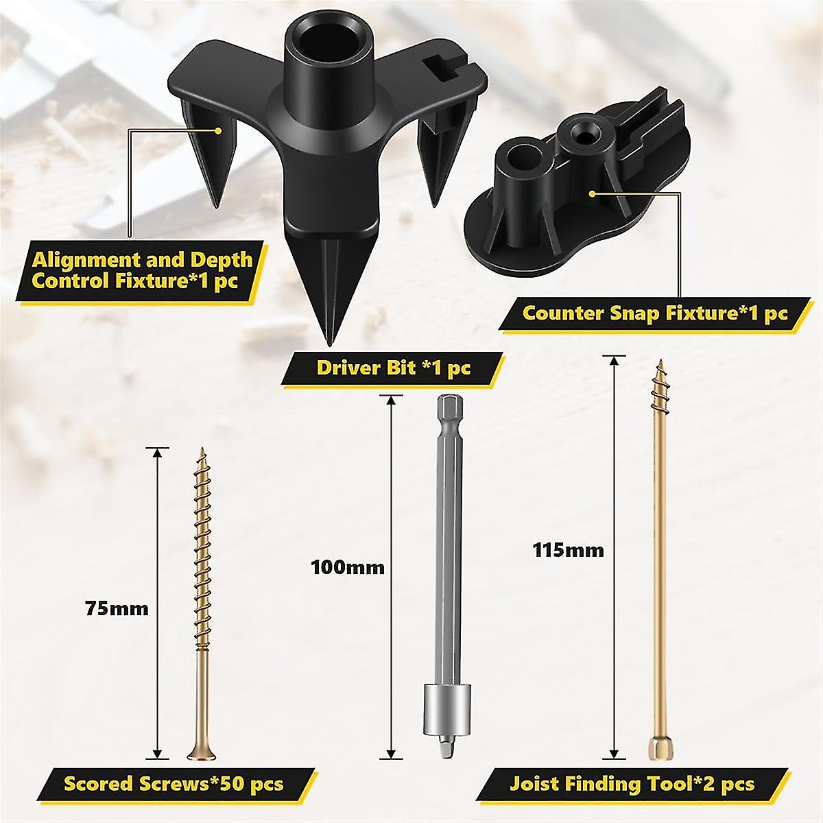 Floor Repair Squeak No More Kit – 5 Tools + 50 Screws For Hardwood & Carpet Floors, Stop Squeaks Easily