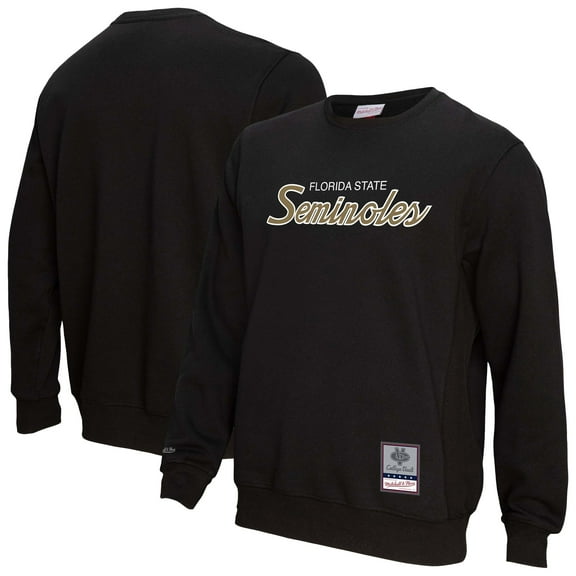 Men's Mitchell & Ness Black Florida State Seminoles Elite Script Pullover Sweatshirt
