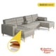 thumbnail image 3 of Sala Modular Doble Chaise Makora Brandon con Memory Foam y Respaldo Ajustable Lino Gris Claro, 3 of 7