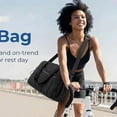 thumbnail image 2 of Sports tote bag, women's gym bag with wet and dry compartments, women's short-trip travel bag, waterproof sports and fitness bag, carry-on bag （black）, 2 of 7