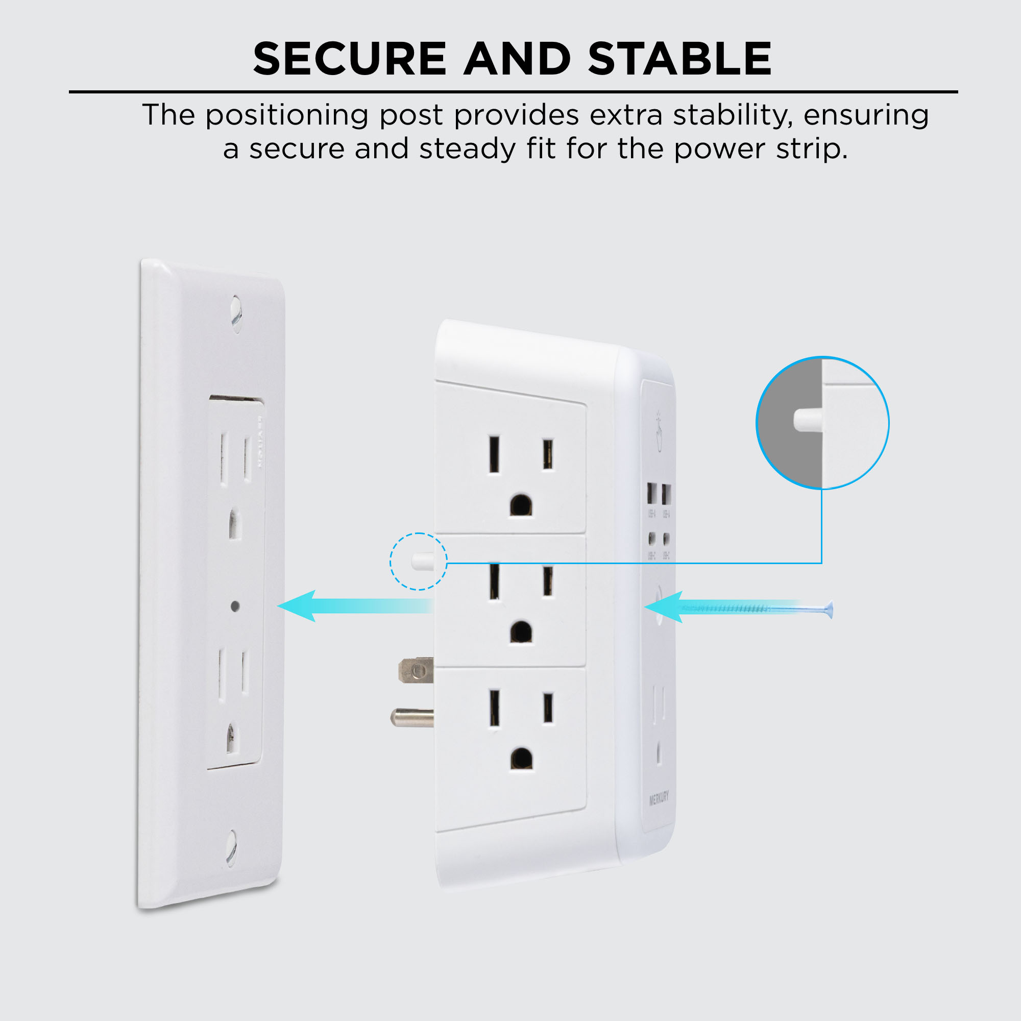 Merkury Innovations Wall Tap with Night Light, 7 Outlets, 4 USB Ports photo 7