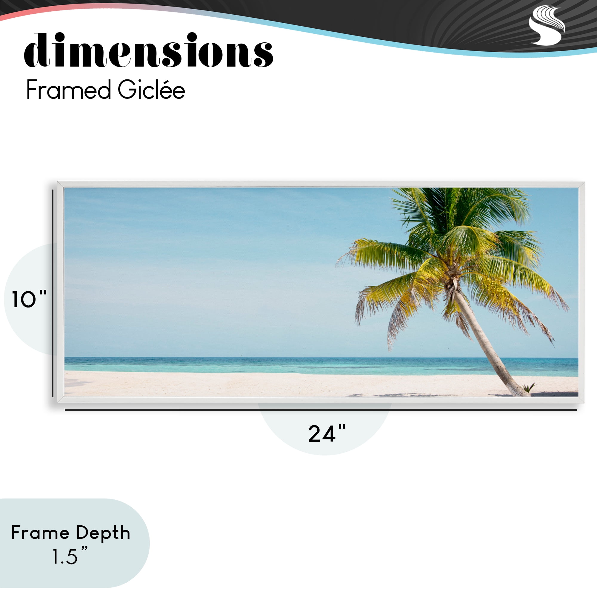 Stupell Industries Tropical Island Palm Tree White Framed Giclee Art, design by Danita Delimont
