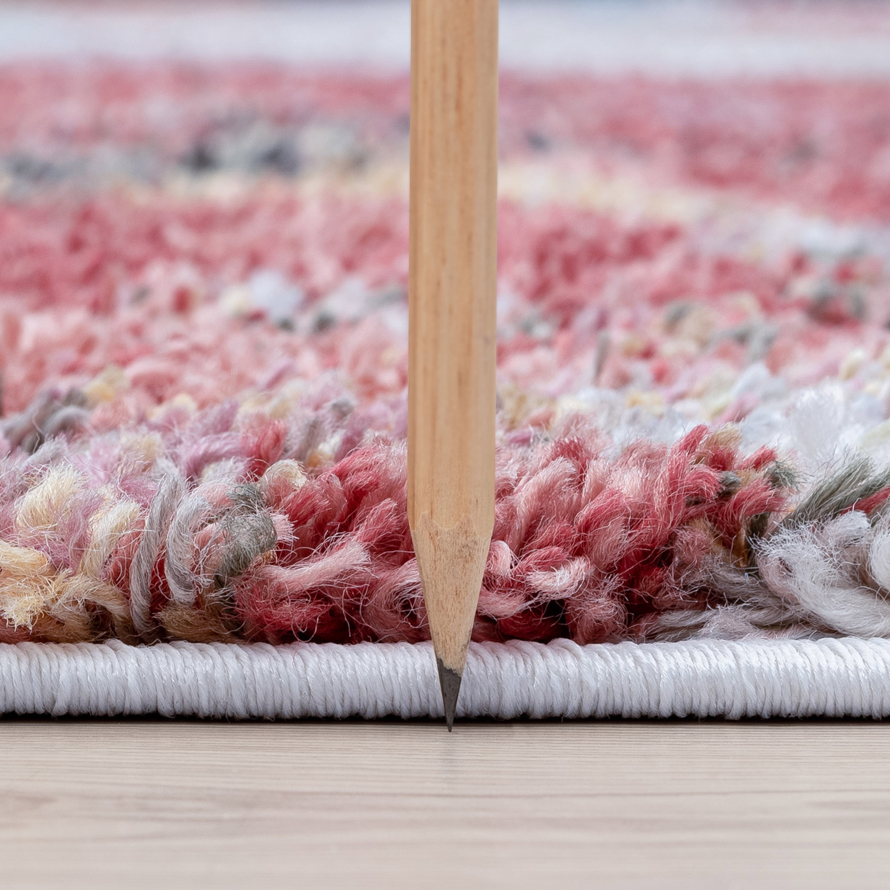 Shag 5x8 Area Rug Thick (5'3'' x 7'3'') Geometric Multi-Color Living Room Easy to Clean