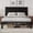 Modern Black, variant on Lifezone Bed Frame with Upholstered Headboard, Queen, Metal Support, No Box Spring Needed, Modern Black