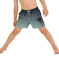 thumbnail image 4 of Zpanxa Kids Shorts Polyester Spandex Print Pattern with Drawstring Elastic Waistband Casual Swim Trunks 8-9 Years, 4 of 7