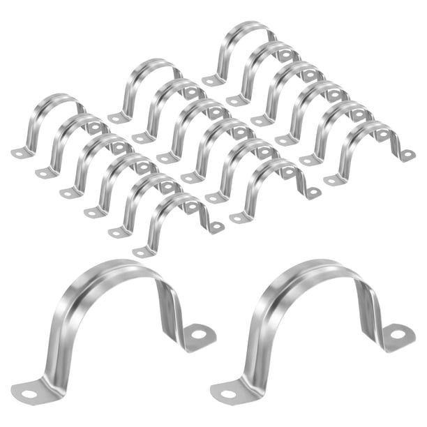 Uxcell 20-Pack Abrazaderas de Conducto, 2" Abrazadera de Tubo Rígido de Acero Inoxidable 304 M50 para Fontanería