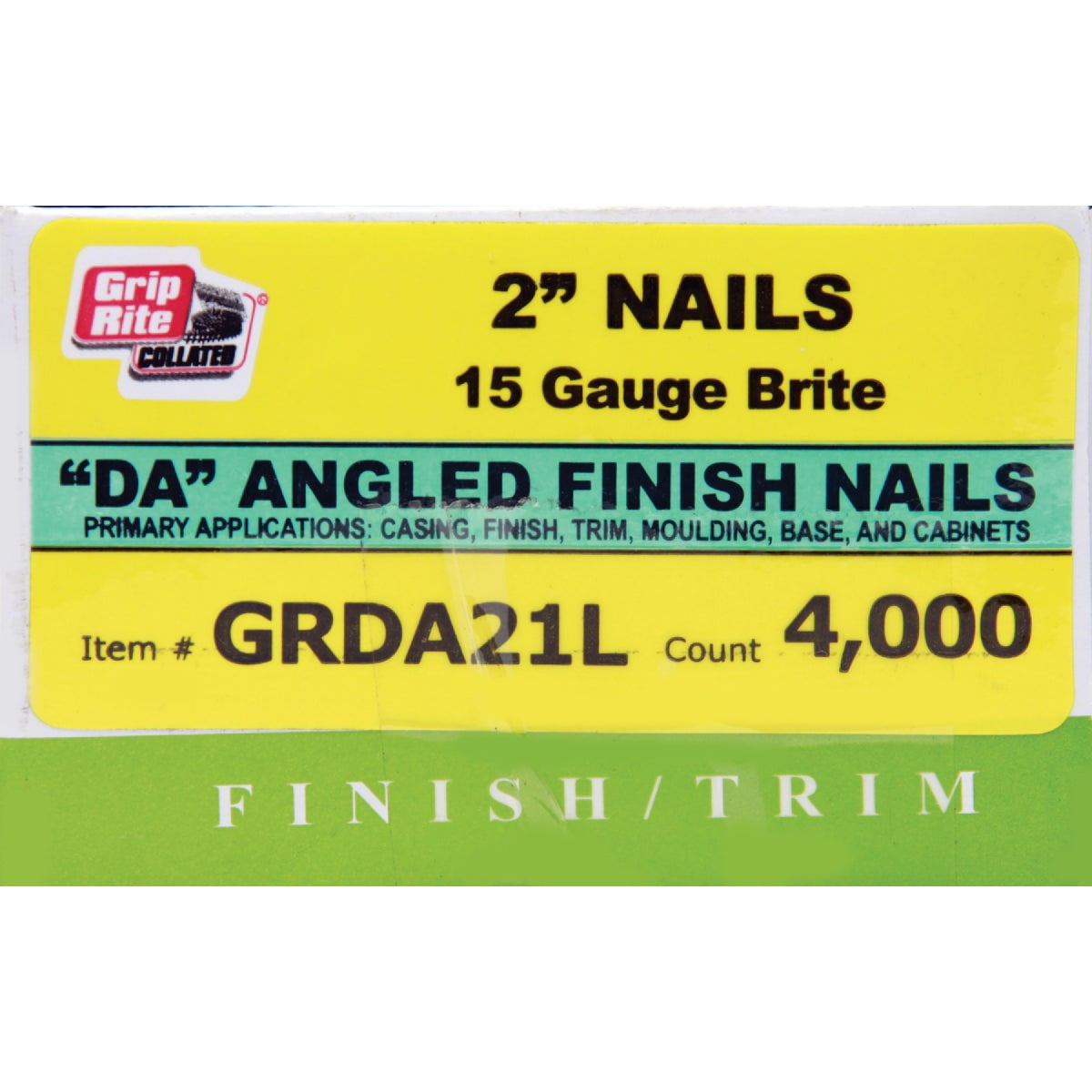 Grip Rite MAXB64881 304-SS 15ga Angle Nails in Belt Clip Box PK of 1000 2” Long 