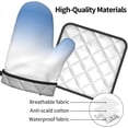 thumbnail image 4 of cixuoa Textured Blue Print Kitchen 7.2"X11" Oven Mitts and Pot Holders Sets, Safe for Baking,Cooking, BBQ, 4 of 6