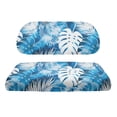 thumbnail image 2 of Pzuqiu Tropical Leaf Print Golf Cart Seat Cover Set - Blue Tie-Dye Style, Breathable Polyester, All-Weather Protection, Easy Install for 2-Seater Carts, 2 of 10