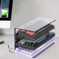 thumbnail image 1 of Estante de almacenamiento de acrílico para teclado y ratón, soporte de exhibición para teclado de 3 niveles, estante para teclado, 1 of 8